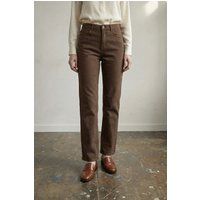 Hochtaillierte Denim-Hose mit geradem Bein