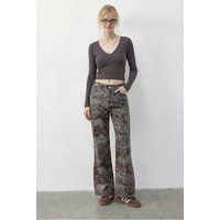 Paisley-Print Jeans mit geradem Bein