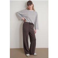 Hochtaillierte Relaxed-Hose mit geradem Bein