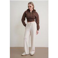Hochtaillierte gerade geschnittene Lounge-Hose
