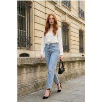 Hochtaillierte Jeans mit geradem Bein
