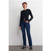 Hochtaillierte Jeans mit geradem Bein