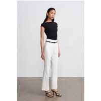Gestreifte Schlaghose mit hoher Taille