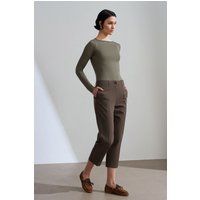 Hochtaillierte Caprihose mit geradem Bein