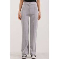 Hochtaillierte Crepe-Hose mit geradem Bein