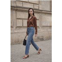 Hochtaillierte Jeans mit geradem Bein