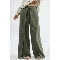 Fließende Weite Hose mit Beinschlitzen