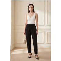 Gabardine-Hose mit Kordelzugbund