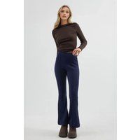 High-Waist Schlaghose aus Strick