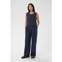 Lockere Nadelstreifen-Hose mit weitem Bein