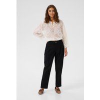 Locker geschnittene Bundfaltenhose mit geradem Bein