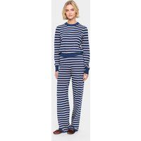 Gestreifte Strickhose mit weitem Bein
