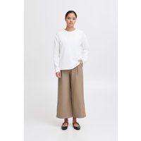 Weite Cropped-Hose mit Bundfalten