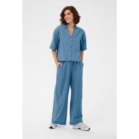 Weite Stoffhose mit Kordelzug