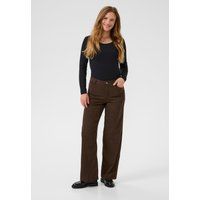 Strukturierte Casual-Hose mit weitem Bein