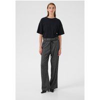 Locker geschnittene Melange-Hose mit weitem Bein