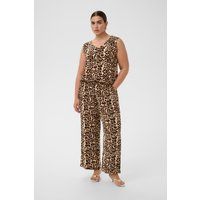 Fließende Wide-Leg Hose mit Leopardenmuster