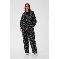 Weit geschnittene Hose mit Blattmuster