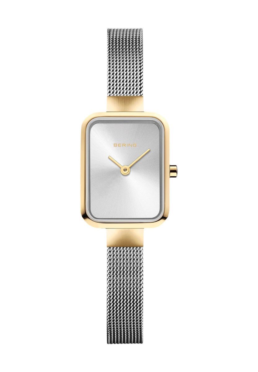 Rechteckige Uhr mit Milanaise-Armband