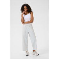 Gestreifte Baumwollhose mit weitem Bein