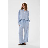 Entspannte gestreifte Hose mit weitem Bein