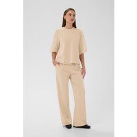 Strickhose mit hohem Bund und weitem Bein