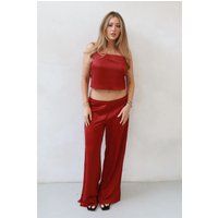 Elegante Satinhose mit weitem Bein