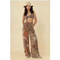Weite Hose mit Mosaik-Print