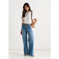 Weite Jeans mit Bundfalten