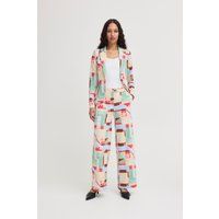 Hose mit geometrischem Muster und weitem Bein