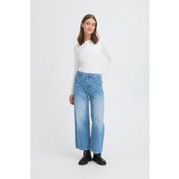 Wide-Leg-Jeans mit aufgesetzten Taschen
