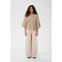 Weite Bundfaltenhose mit hoher Taille