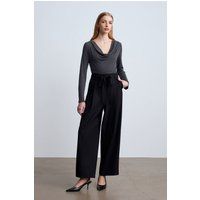 Weite Crepe-Hose mit Bindegürtel