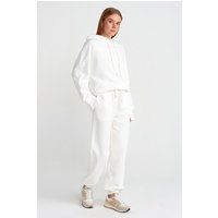 Minimalistische Fleece-Jogginghose mit weitem Bein