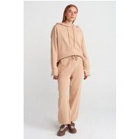 Fleece-Jogginghose mit weitem Bein