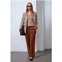 High-Waist Weitbeinhose in Wildlederoptik