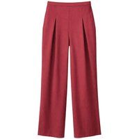 Hochtaillierte Crepe-Hose mit weitem Bein