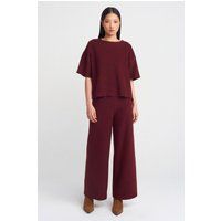 Weite Strickhose mit hoher Taille