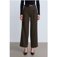 Weite Plisseehose aus Krepp