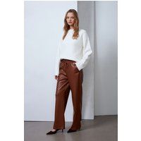 Weite Kunstlederhose mit Tunnelzug