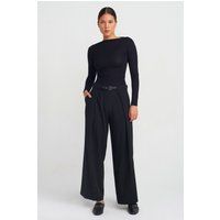 Weite Crepe-Hose mit hohem Bund