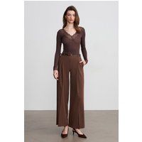 Weite Crepe-Hose mit Gürtel
