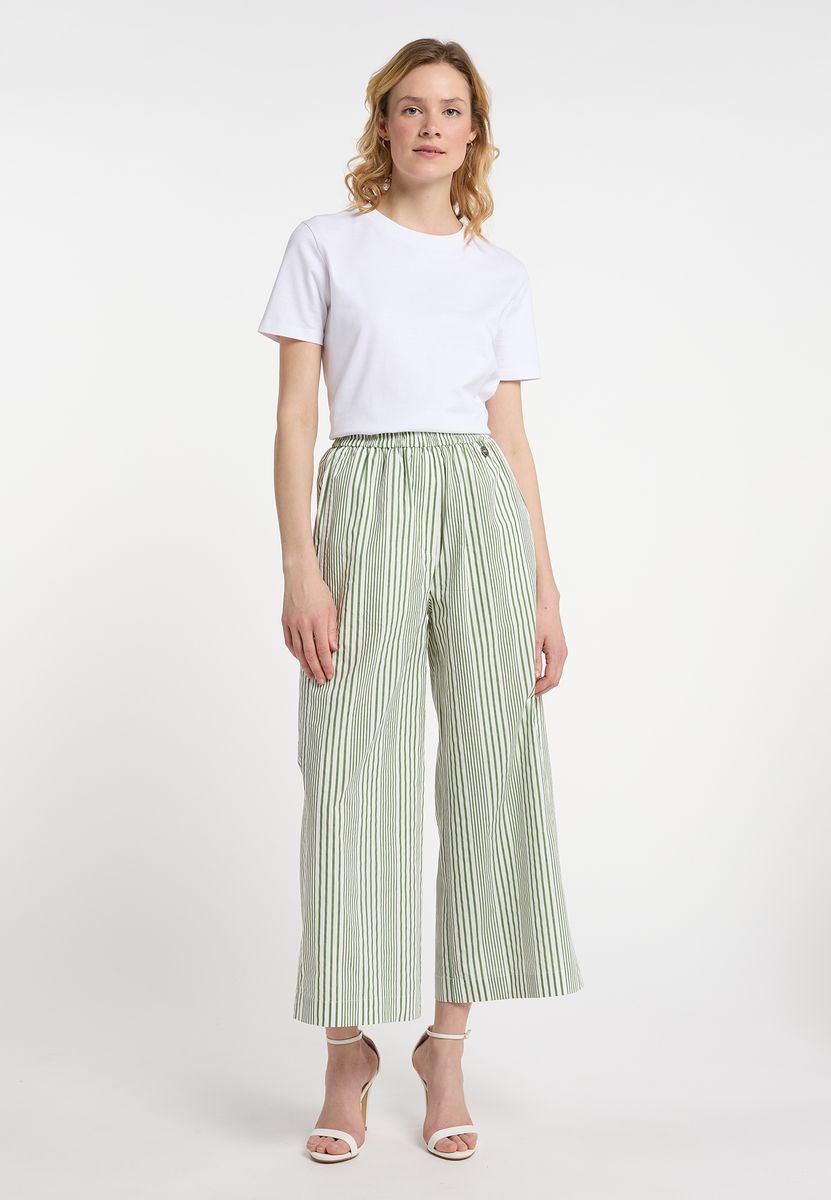 Gestreifte Culotte mit weitem Bein