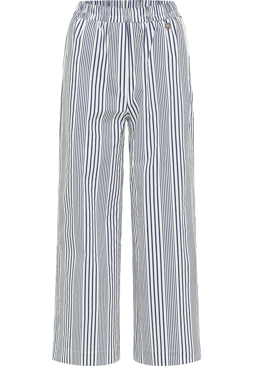 Gestreifte Baumwoll-Culotte mit weitem Bein