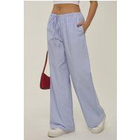Gestreifte weit geschnittene Baumwoll-Lounge-Hose