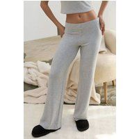 Weiche strukturierte Strickhose mit weitem Bein