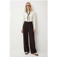Weit geschnittene Faltenhose mit hohem Bund