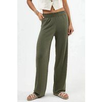 Strukturierte Hose mit weitem Bein
