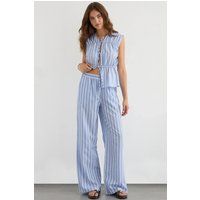Gestreifte Hose mit weitem Bein