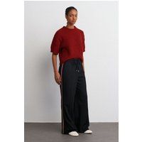 Weite Crepe-Hose mit Seitenstreifen